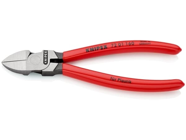 Knipex 72 01 160, Avbitartång, Kromvanadinstål, Plast, Röd, 160 mm, 164 g