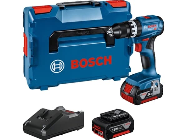 Bosch GSB 18V-45 Professional - Drill/driver - trådløs - 2 hastigheter - nøkkelfri borhylse 13 mm - 45 N·m - 2 batterier, inkludert lader - 18 V
