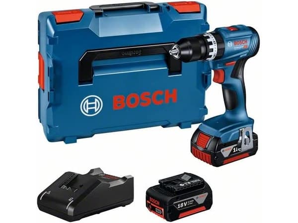 Bosch GSB 18V-45 Professional - Drill/driver - trådløs - 2 hastigheter - nøkkelfri borhylse 13 mm - 45 N·m - 2 batterier, inkludert lader - 18 V
