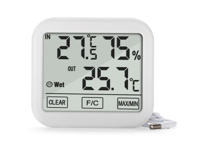 Weather station with 1.5m GreenBlue external probe, 1.5m cable length, 2xAAA battery, GB381