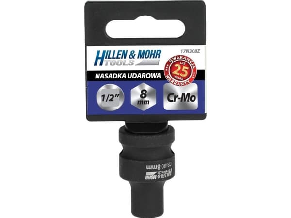 Dedra Impact socket 1/2'', 17x38mm, Cr-Mo stål