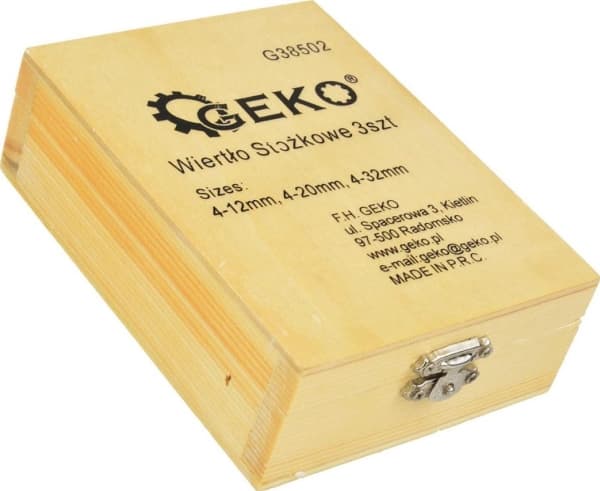 GEKO 3-stegsborr 4-32mm, i trälåda