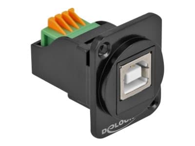 Delock D-Type Module - Modulkontaktplatta med insnäppsfästen - kan monteras på panel - USB 2.0 Type B - svart