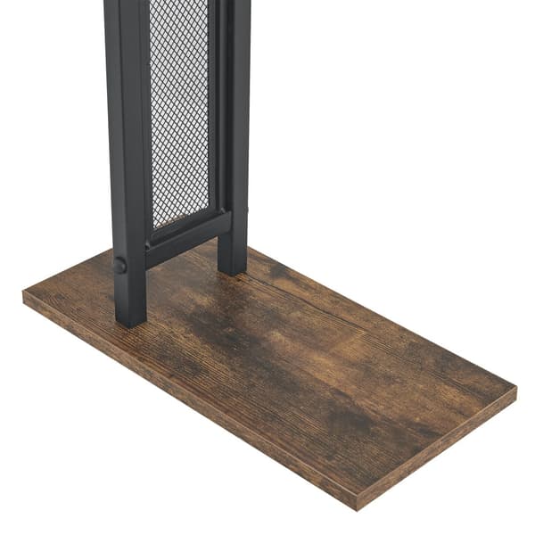 Handduksställ Telavi 88x40x20 cm svart trämönster stål [en.casa]