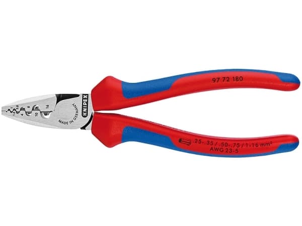 Knipex 97 72 180 Krympetang Kabelsko 0.25 til 16 mm²