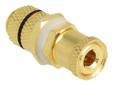 Delock - Audio-adapter - Binding Post till Binding Post - guld, black ring