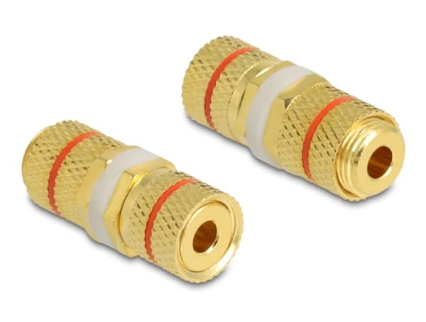 Delock - Audio-adapter - Binding Post till Binding Post - guld, red ring