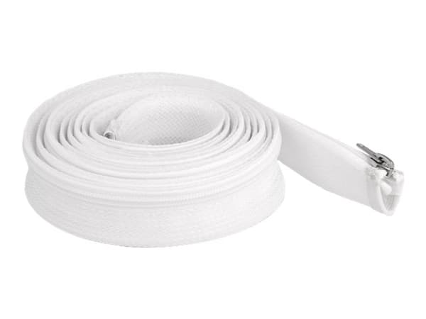 Delock - Flätad ärm - 30 mm diameter with zip fastener - 3 m - vit