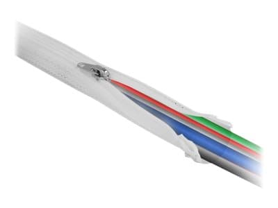 Delock - Flätad ärm - 30 mm diameter with zip fastener - 3 m - vit