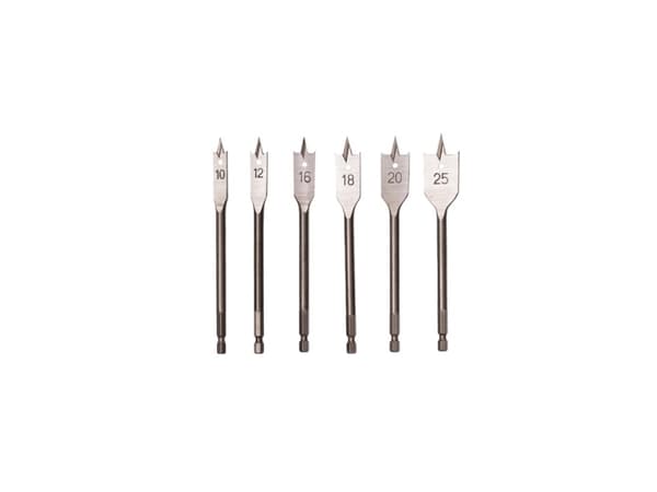 Haushalt Flat Wood Drill Set Tin 6Pcs 10-25Mm