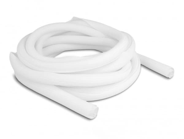 Delock - Flätad ärm - 19 mm diameter - 5 m - vit