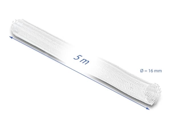 Delock - Kabelhanteringsfodral - 16 mm diameter - 5 m - vit
