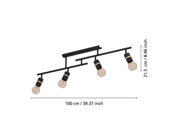 EGLO LURONE LOFT 4XE27 L1000 SORT