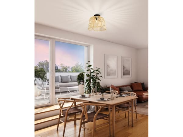 EGLO Glyneath, 1 ampuller, E27, IP20, Sort, Naturlig, Tre