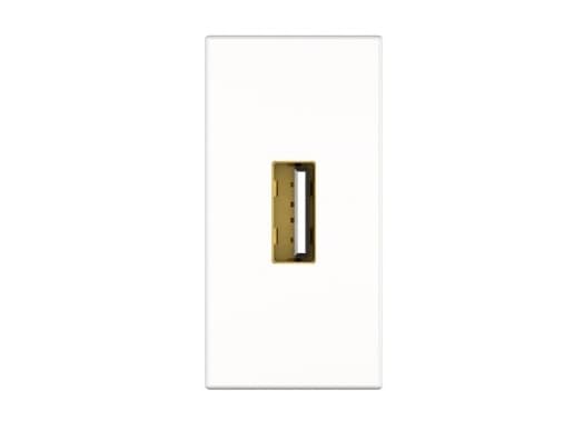 Kindermann 7464000822, USB, 1 moduuli(a), USB 2.0, Valkoinen, Muovi, 5 V Valkoinen