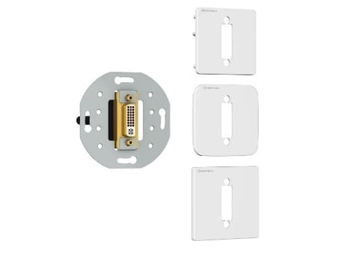 Kindermann 7456000502, DVI-I, 1 moduuli(a), Harmaa, Valkoinen