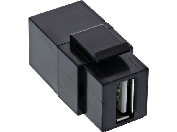 InLine 76202J, Platt, Svart, USB A, Honkoppling, Plast, 1 styck