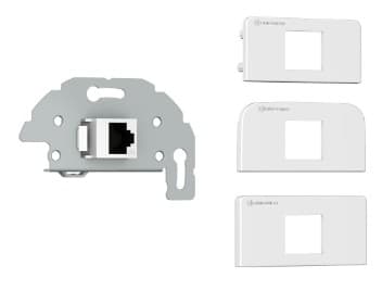 Kindermann 7456000526, RJ-45, 1 moduuli(a), 6a, Harmaa, Valkoinen, 52 mm Harmaa, Valkoinen