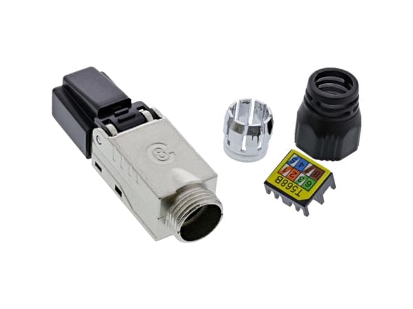 InLine 76204C, RJ-45, Silver, Hankoppling, Rak, Metall, Plast, Cat8.1
