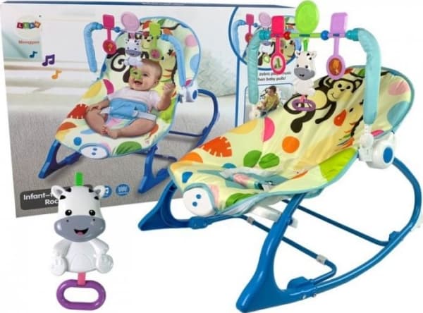 Lean Toys 2 i 1 gungstol med zebra - Ljud- och vibrationseffekter
