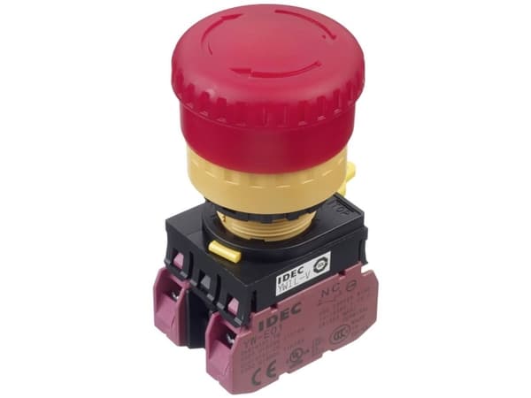 Idec YW1L-V4E02Q4R Nødstopknap 250 V 3 A 2 x brydekontakt IP65 1 stk