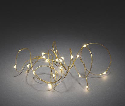 Konstsmide 1461-180, Guld, 40 lamp(or), Glödlampan/-lamporna kan inte bytas ut, Micro LED, Varmvitt, Batteri Guld