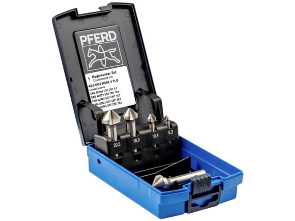 PFERD SET UGT HSSE DIN 335 C90° 5TLG 25202194 Keglesænker-sæt 5 dele HSSE-Co 5 1 Set