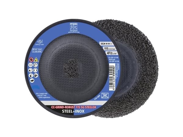 PFERD 64195115 Slibeskive Diameter 115 mm Borings-diameter 22.23 mm Rustfrit stål, Stål 10 stk