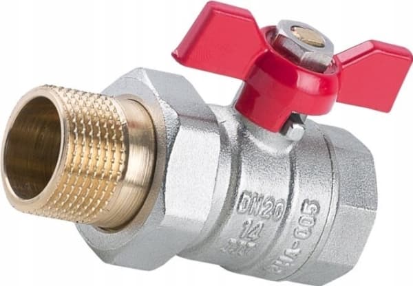 Water ball valve WZ DN20 with screw connection, butterfly, reinforced PHA-005/SM G3/4 WZ PN30 DN20 [10/100]