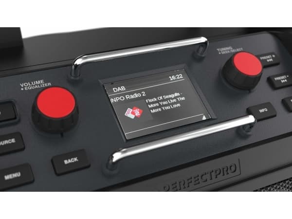 Perfectpro Rockpro, Arbeidsplass, Digitalt, DAB+, FM, 30 W, 7,62 cm, Sort, Rød