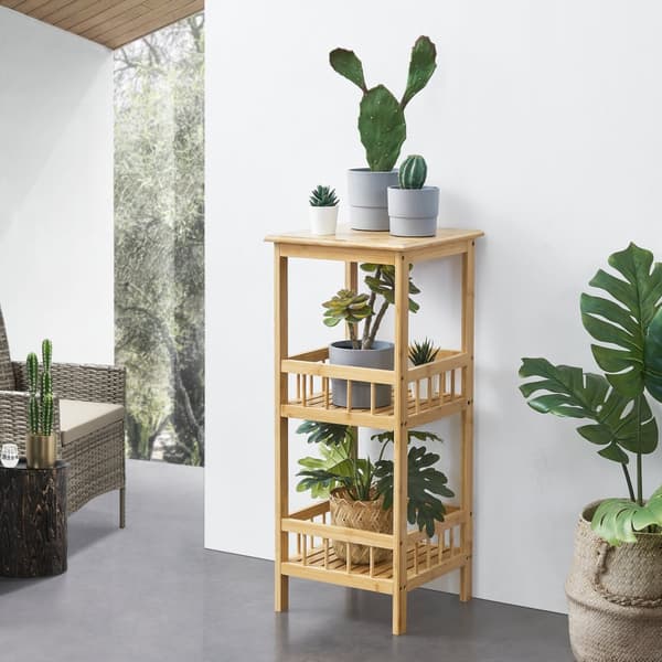 Hylla Pyhäjärvi 79x33x33 cm bambu [en.casa]