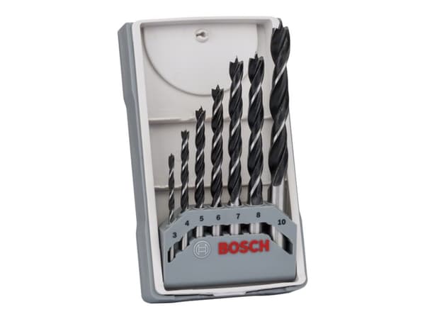 Bosch - Bor - for bløtt tre, løvtre - brad-punktsbit - 7 deler