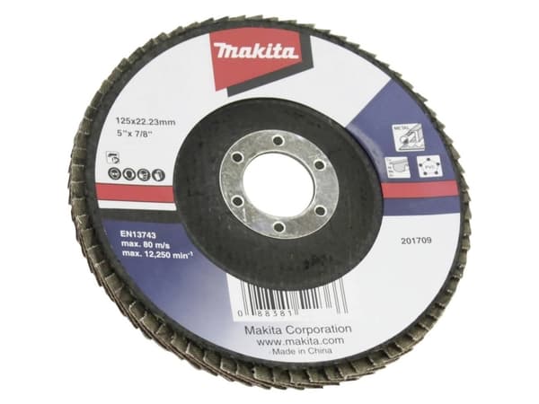 Makita - Klaffplate - for tre, metall, plast, ikke-jernholdig metall - 125 mm - grovkorn: A80