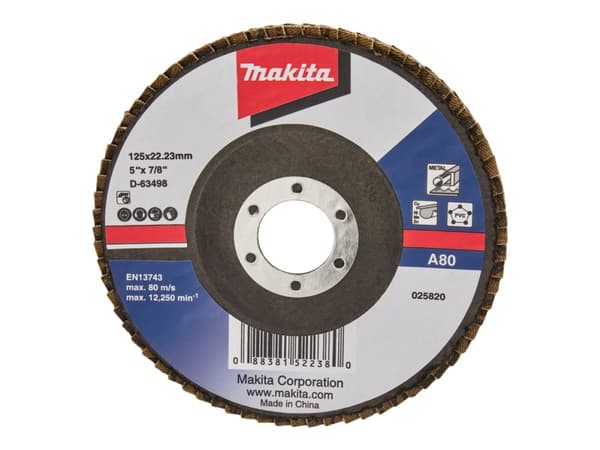Makita - Klaffplate - for tre, metall, plast, ikke-jernholdig metall - 125 mm - grovkorn: A80