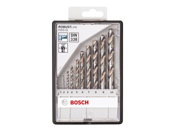 Bosch BORSÆT HSS-G 135GR 1-10MM 10 STK ROBUSTL