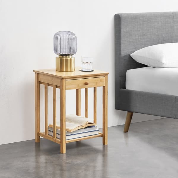Sängbord Ranua bambu 51x40x35 cm [en.casa]