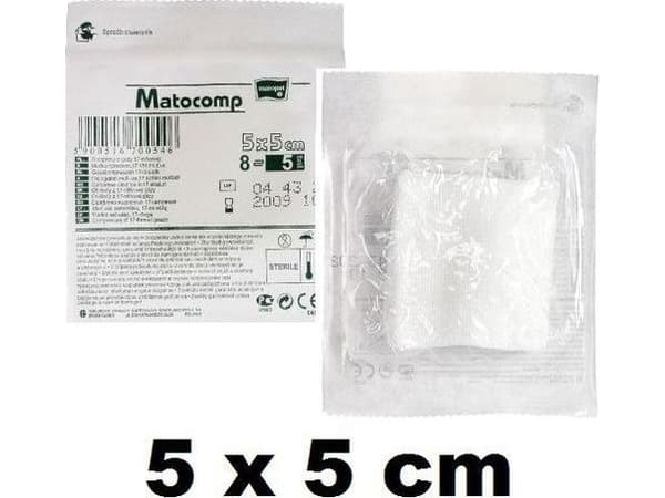 Tzmo Gas compress sterile. 17 rivet 12 thick MATOCOMP 5X