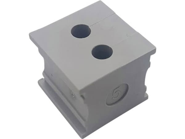 TRU COMPONENTS KT 2/5 Kabelgennemføring Klemme-diameter (max.) 5 mm Elastomer Grå 1 stk