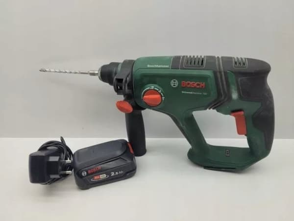 Bosch UniversalHammer 18V - Roterende hammer - trådløs - 4-mode - SDS-plus - 2 joule - 2 batterier, inkludert lader - 18 V