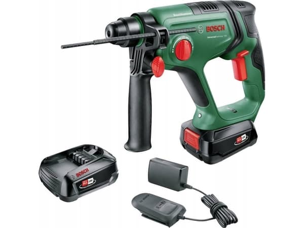 Bosch UniversalHammer 18V - Roterende hammer - trådløs - 4-mode - SDS-plus - 2 joule - 2 batterier, inkludert lader - 18 V