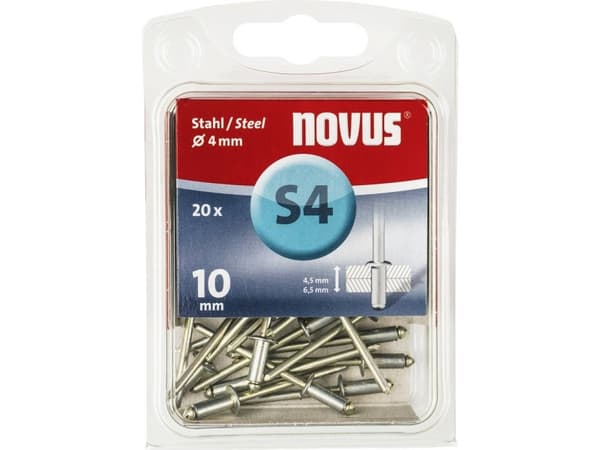 Novus Office 110026857 Blindnitter (Ø x L) 4 mm x 10 mm Stål Stål 20 stk