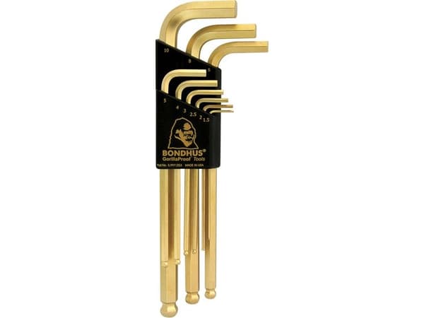 Bondhus Hexagon socket set 1.5 - 10 BONDHUS - long, with a ball, gold-plated [9 pcs.]
