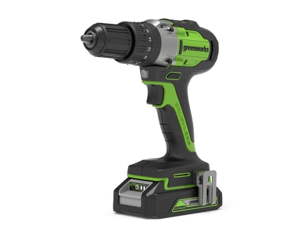 Greenworks 3704107UA, Eldriven skruvdragare, Pistolhandtag, Svart, Grön, Borstlös, Bältesklämma, 60 nm