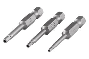 wolfcraft GmbH 4006885126305, 3 stykker, Sikkerhets-hex (metrisk), 4,5,6 mm, 50 mm, 25,4 / 4 mm (1 / 4"), Sekskantet