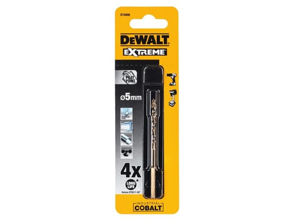 DeWALT DT4906-QZ, Borr, Spiralborrkona, Högerrotation, 5 mm, 86 mm, brons, Gjutjärn, Metall, Rostfritt stål, Stål