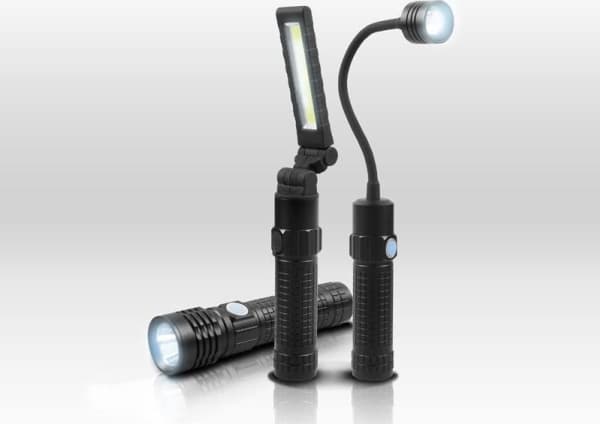 LTC flashlight 3in1 LTC LED multifunctional flashlight + case + rechargeable battery