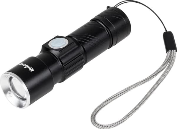 Rebel 3W aluminiumslommelykt (ZOOM, USB-plugg)