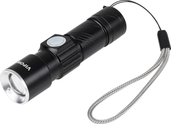 Rebel Alumiininen taskulamppu 3W (ZOOM, USB-pistoke)