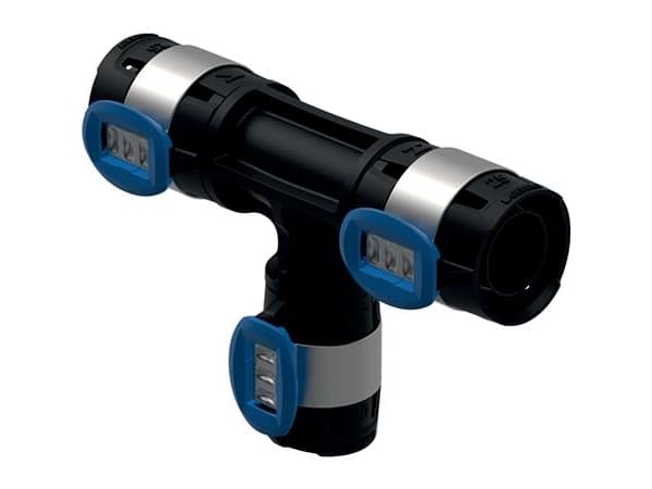 Geberit FlowFit tee 63 x 40 x 63 mm, sort PPSU
