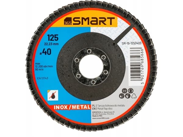 Smart flap disc inox/metal 125mm, thickness 40 smart